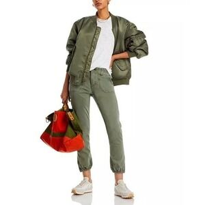 PAIGE Olive Green Cropped Cargo Jogger Pants Women's Size 26 Casual